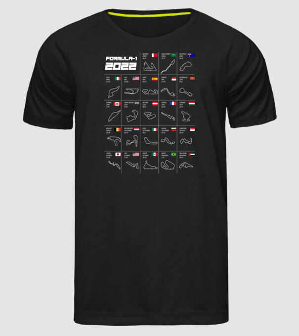 Formula 1 tracks 2022 model negru pe tricou