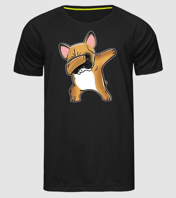 Buldog francez DAB model negru pe tricou