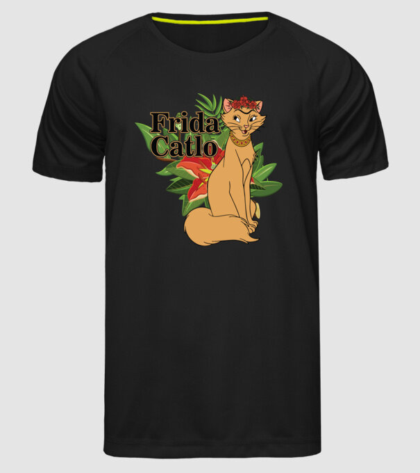 FridaCatlo model negru pe tricou