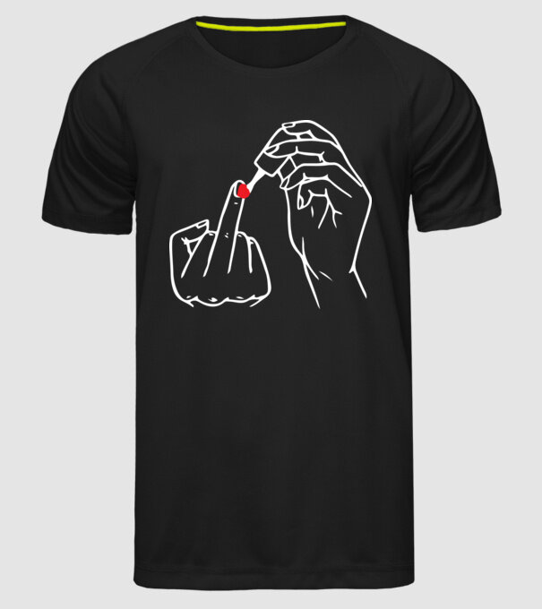 Nail polish Fuck U model negru pe tricou