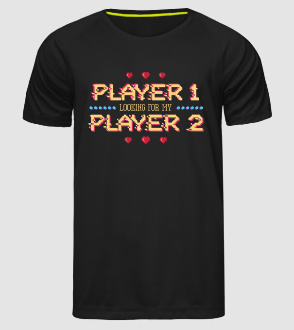 Gamer Love model negru pe tricou