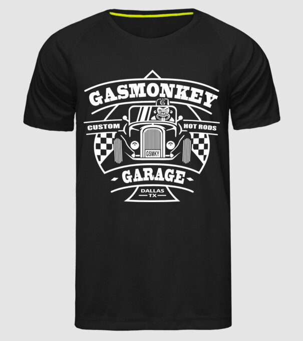 Gas Monkey model negru pe tricou
