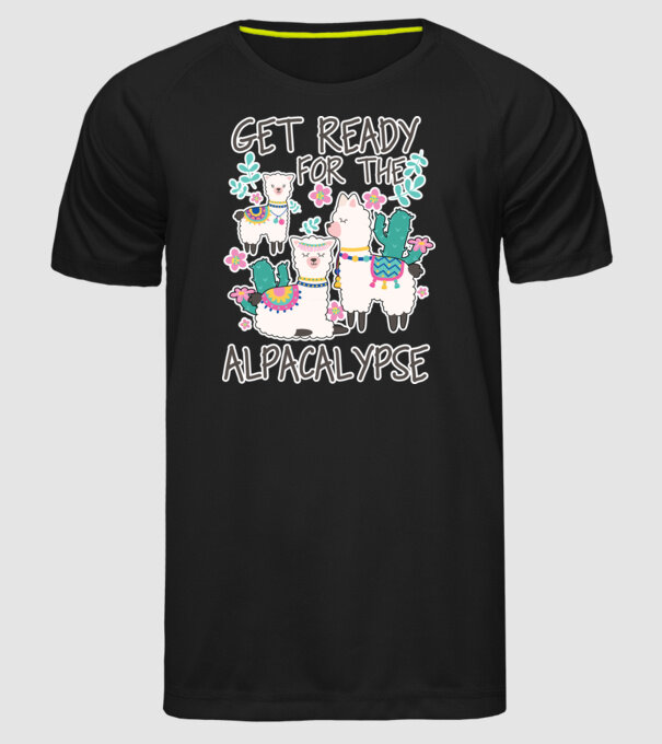Get ready for the alpacalypse model negru pe tricou