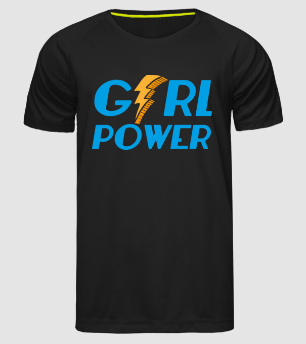 GirlPower model negru pe tricou