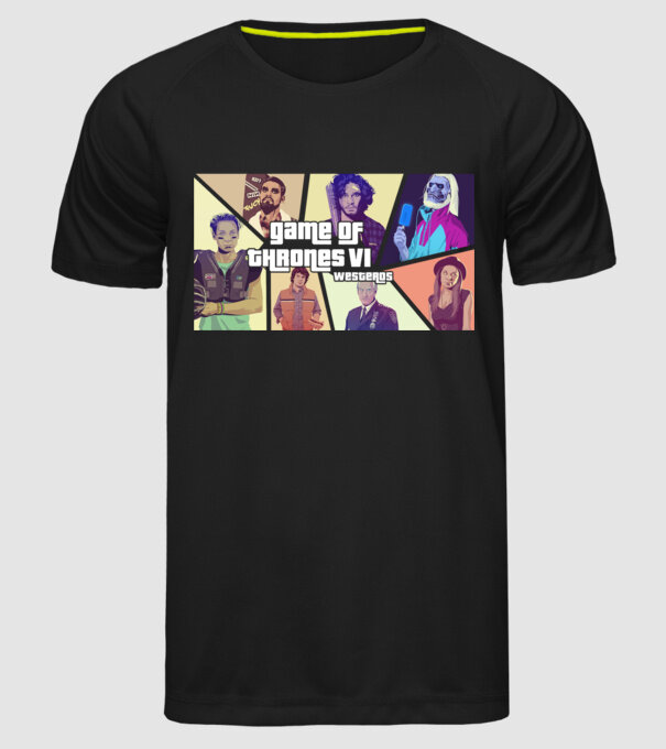 GTA Game of Thrones model negru pe tricou