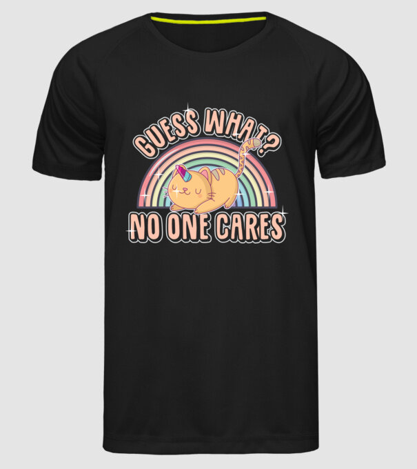 Guess what pisică-unicorn model negru pe tricou