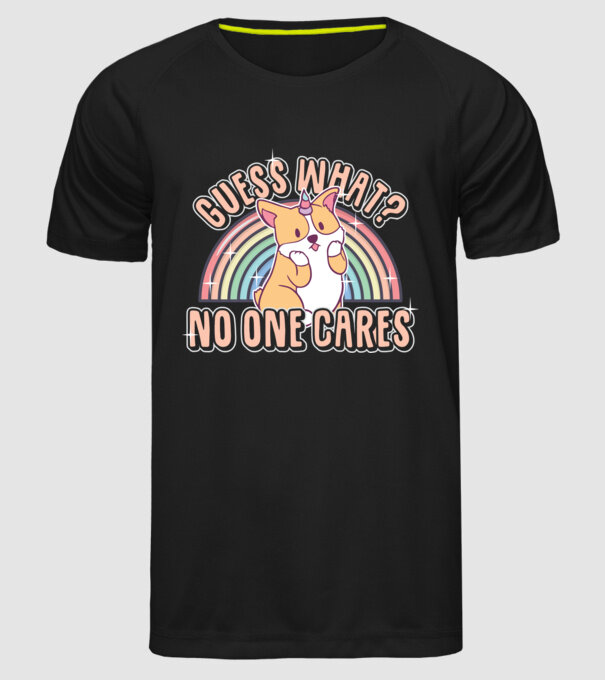 Guess what corgicorn model negru pe tricou