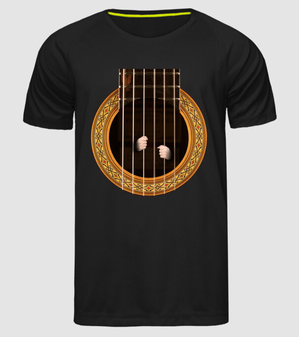 Guitar prison model negru pe tricou