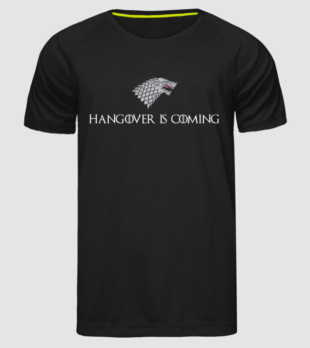 Hangover is coming model negru pe tricou