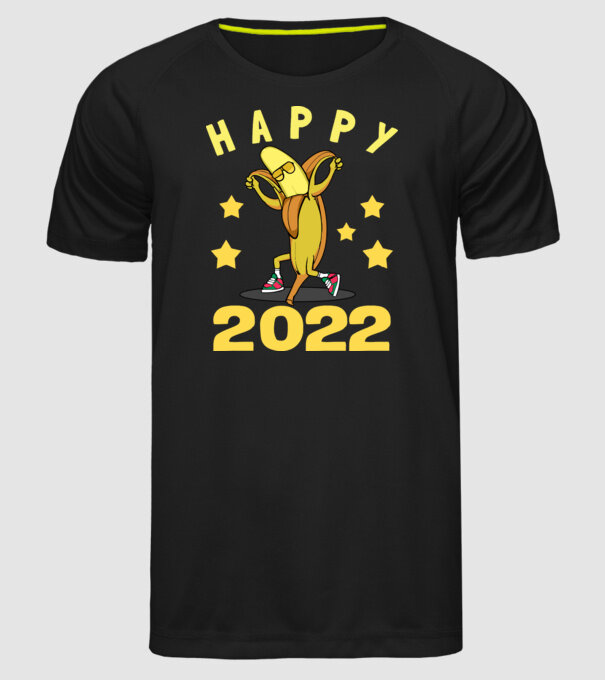 Happy new year Banana model negru pe tricou