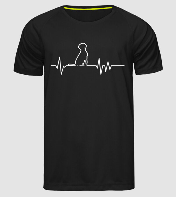 Heartbeat line Vijla model negru pe tricou