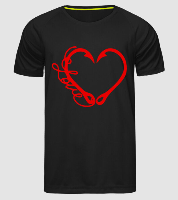 Inima Cârlig model negru pe tricou