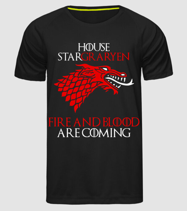 house stargaryen model negru pe tricou