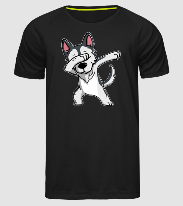Husky DAB model negru pe tricou