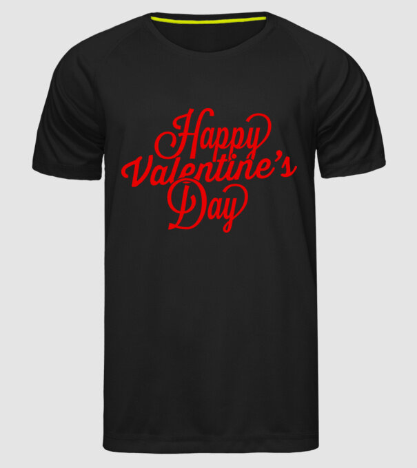 Happy Valentines day model negru pe tricou