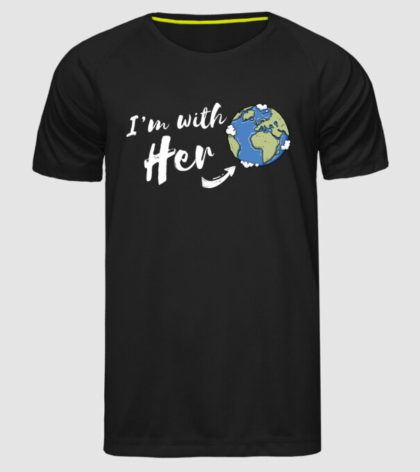'i''m with her' model negru pe tricou