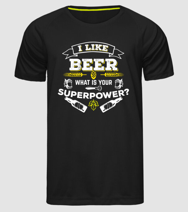 i like beer model negru pe tricou