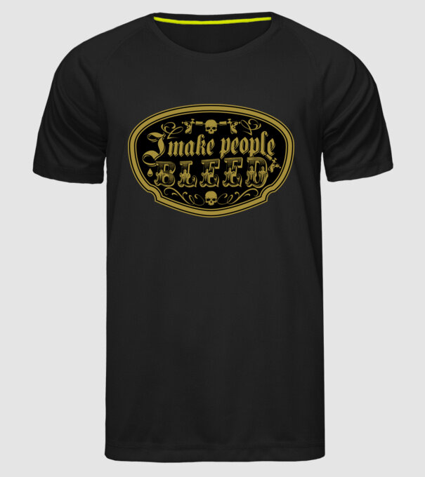 I make people bleed model negru pe tricou