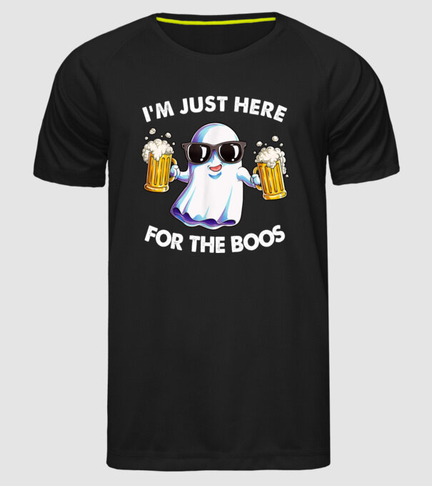 Im just here for the boos model negru pe tricou
