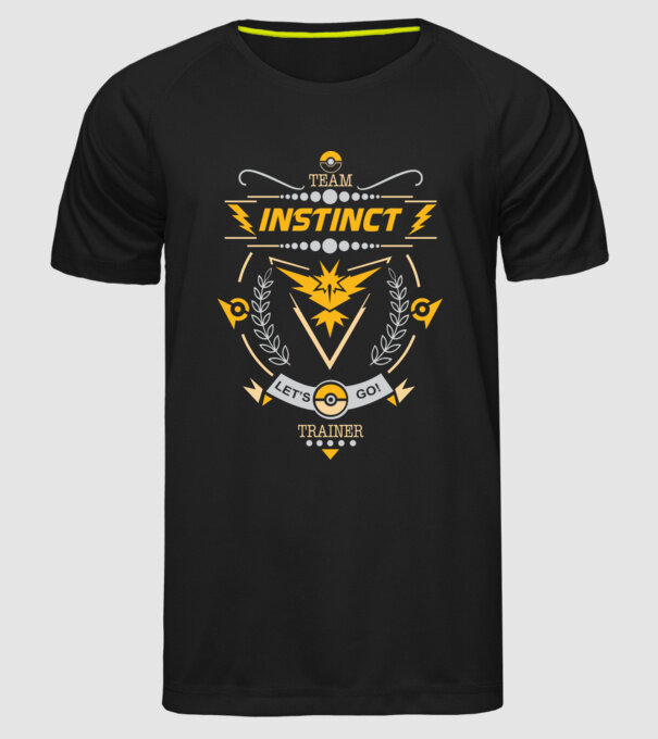 Instinct team model negru pe tricou
