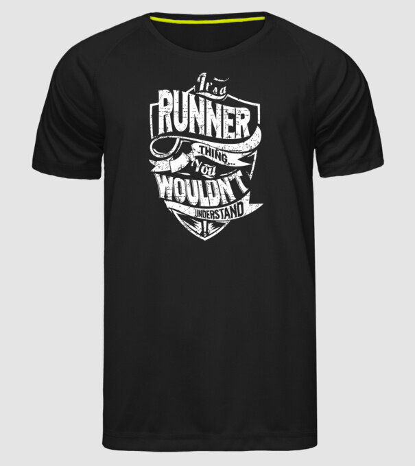 'It''s a runner thing' model negru pe tricou