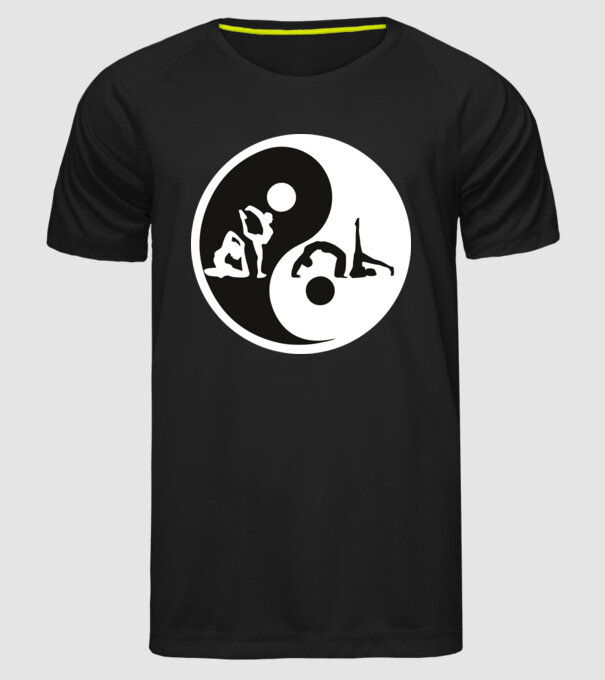 Yoga yin-yang model negru pe tricou
