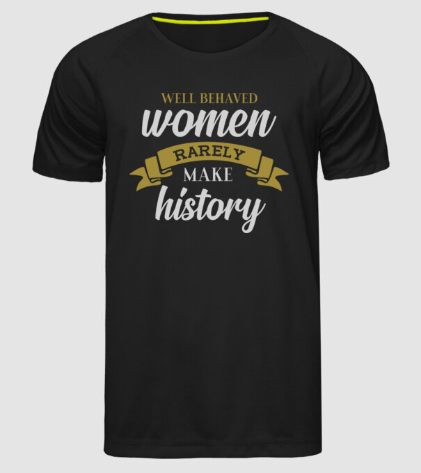 Fete bine educate model negru pe tricou
