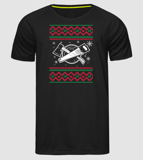 Model tricotat de Crăciun - tâmplar model negru pe tricou