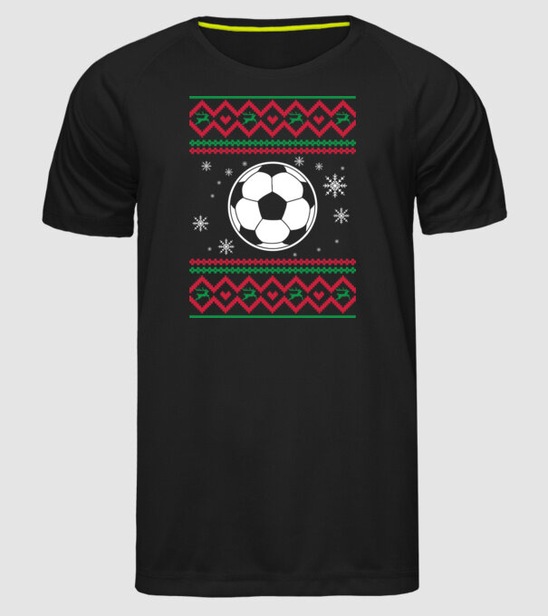 Model tricotat de Crăciun - fotbal model negru pe tricou
