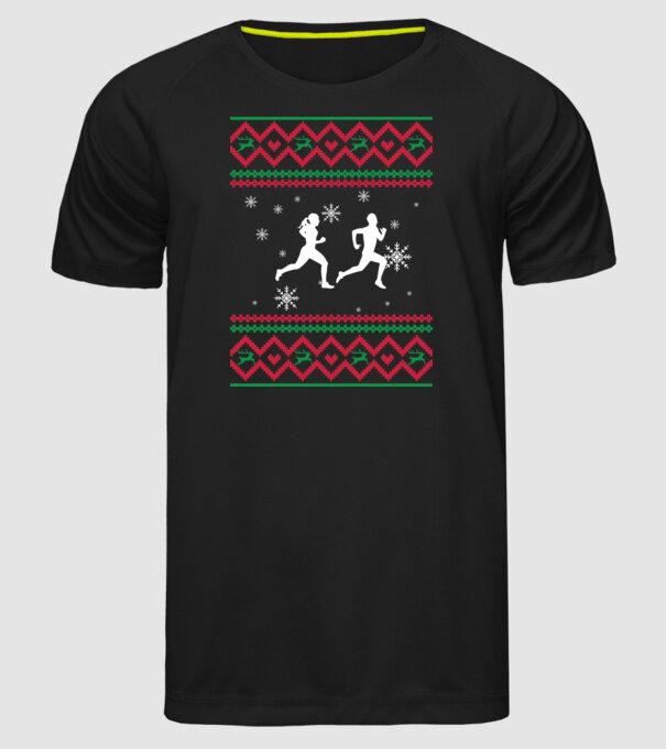 Model tricotat de Crăciun - alergători model negru pe tricou