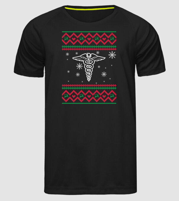 Model tricotat de Crăciun - medicină model negru pe tricou
