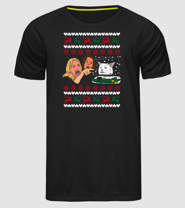 Pulovăr de Crăciun meme model negru pe tricou