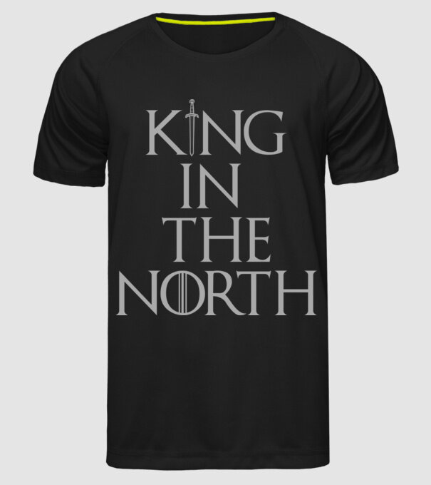 King in the North model negru pe tricou