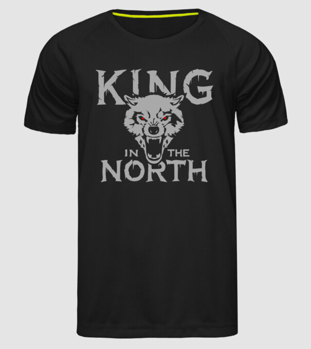King In The Noth model negru pe tricou