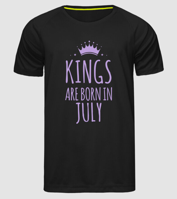 Kings are born in - July model negru pe tricou