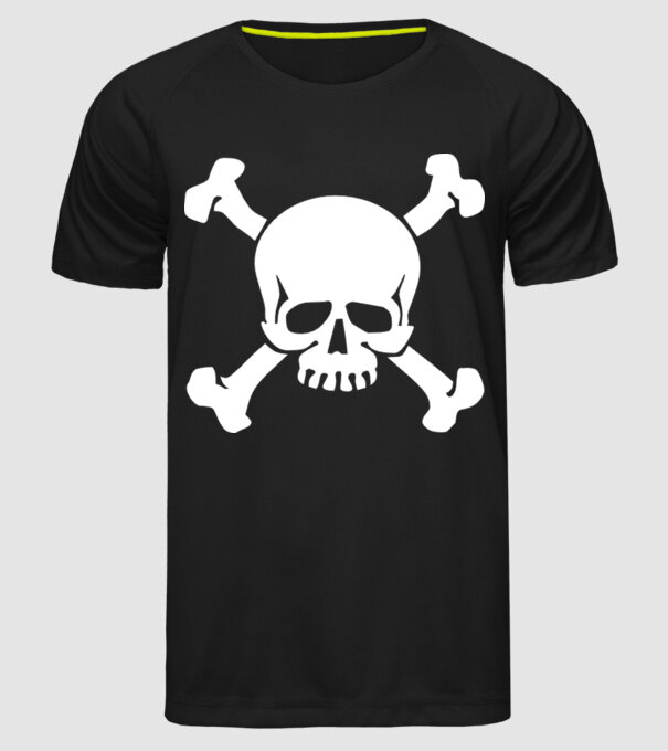 craniu 2 model negru pe tricou