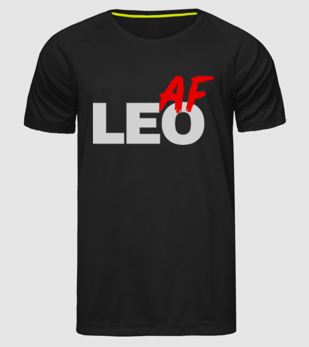 LEO as fuck model negru pe tricou