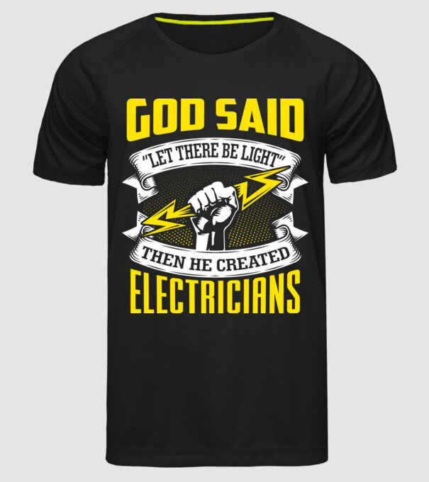Let there be light model negru pe tricou