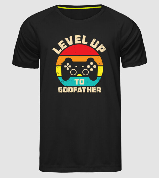 Level Up Godfather model negru pe tricou
