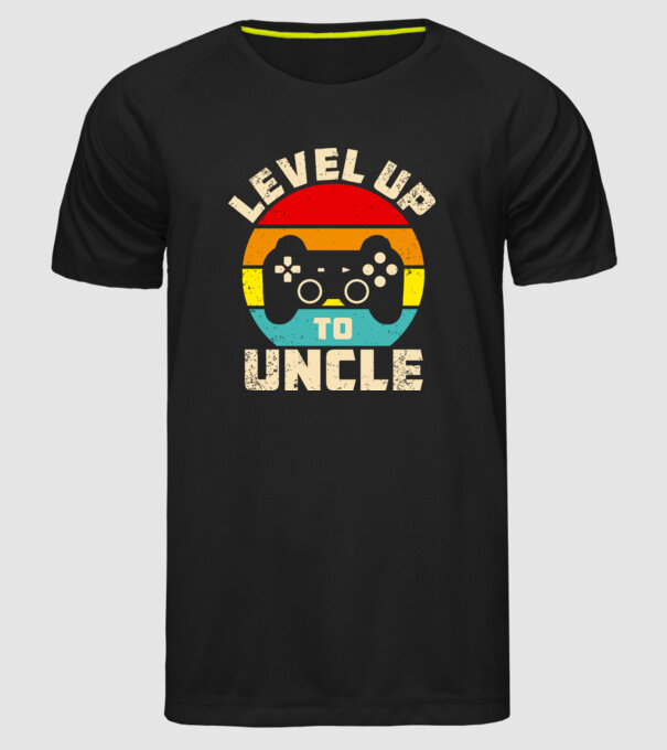Level Up Uncle model negru pe tricou