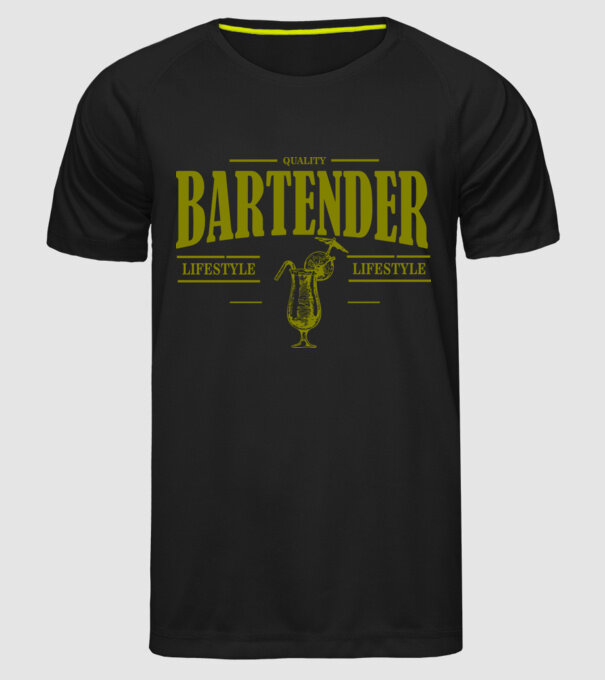 Lifestyle Bartender model negru pe tricou