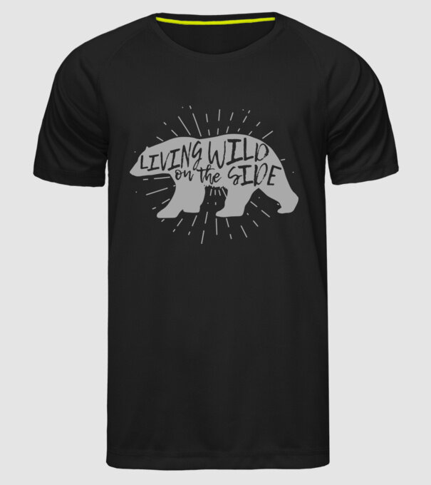 Living on a wild side X model negru pe tricou