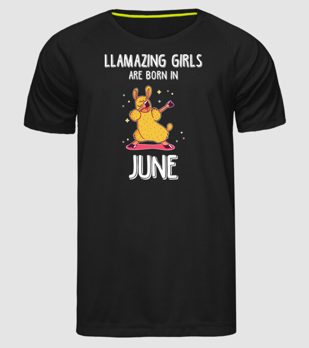 llamazing girls are born in june model negru pe tricou
