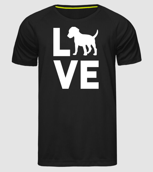 LOVE Beagle model negru pe tricou