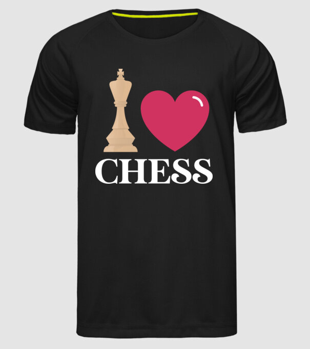 Love chess model negru pe tricou
