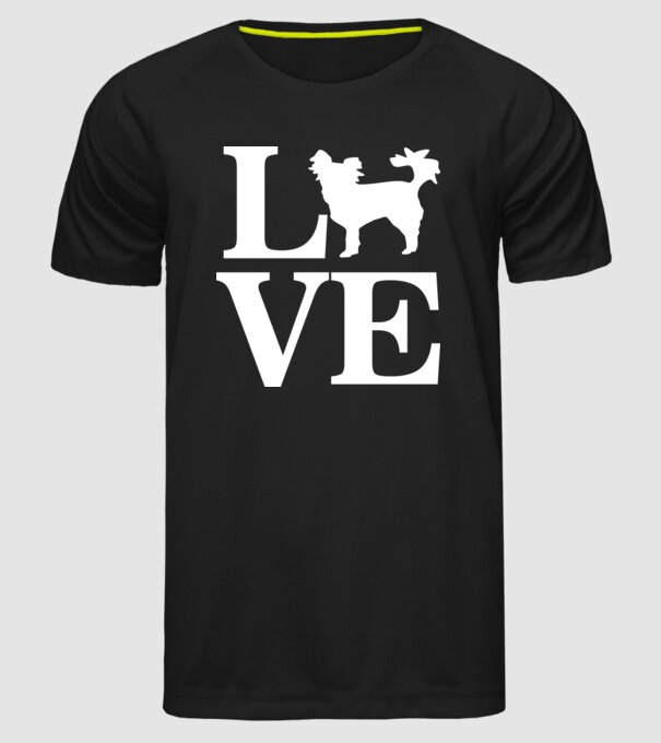 LOVE CHIHUAHUA model negru pe tricou