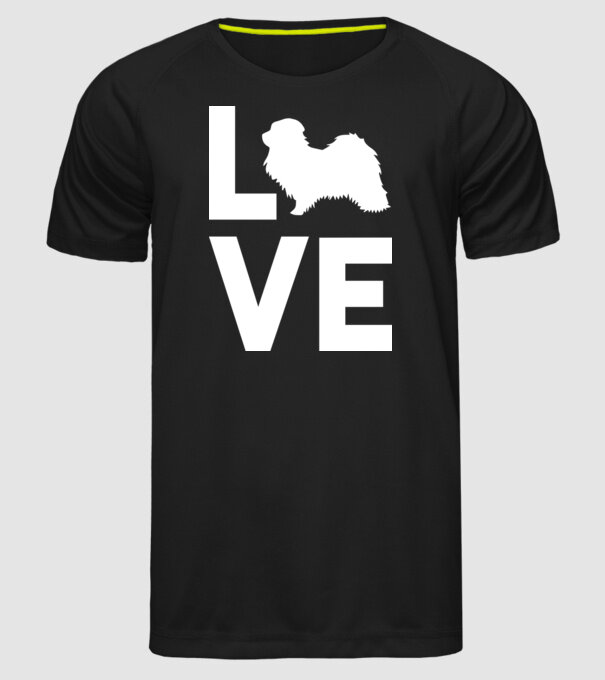 LOVE Havanese model negru pe tricou