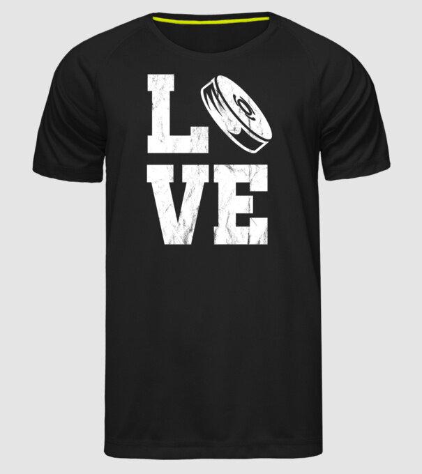 Love hockey model negru pe tricou