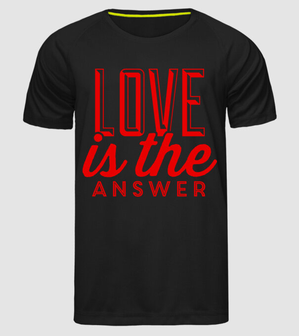 love in answer model negru pe tricou