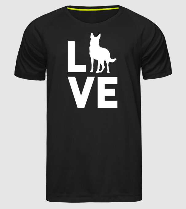 LOVE ciobănesc german model negru pe tricou